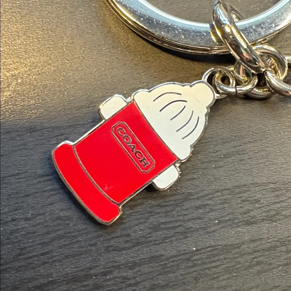Coach Dog Charm Keychain - Black, Silver, and red - Picture 4 of 5